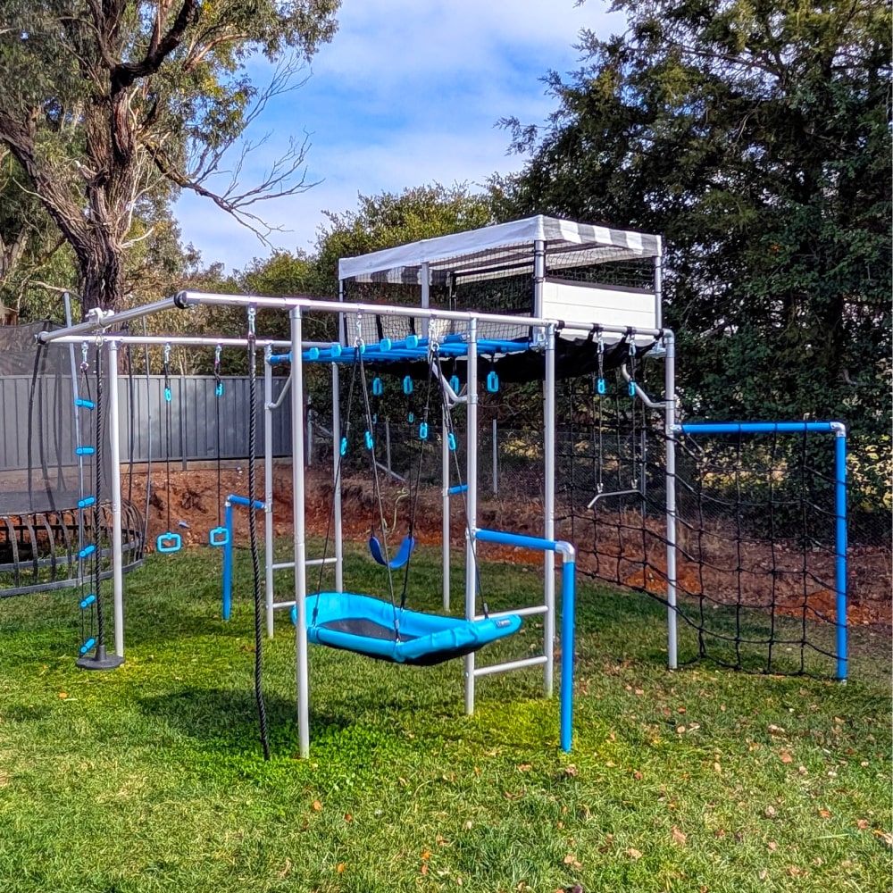 Family enjoying time together on our monkey bars